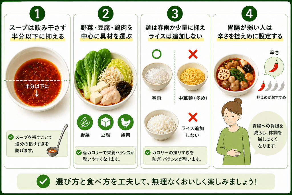 麻辣湯を体に悪くしない食べ方のポイント