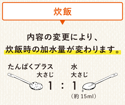 kokuuたんぱくプラスの加水量変更